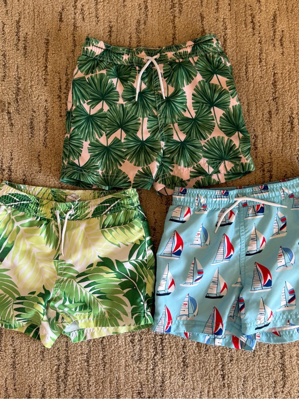 Janie and Jack Green Swim Trunks - Set of 3